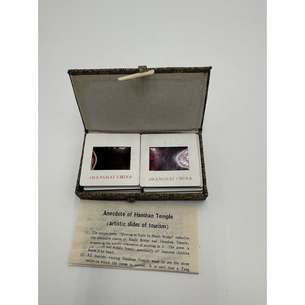 Vtg Anecdote of Hanshan Temple (artistic Slides of Tourism) 20 Count With Box